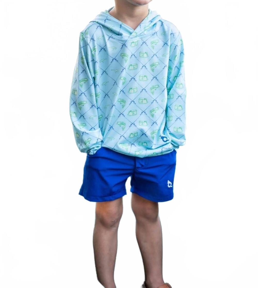 NEW BLUE QUAIL CLOTHING CO. kids fisherman lightweight performance hoodie in gre